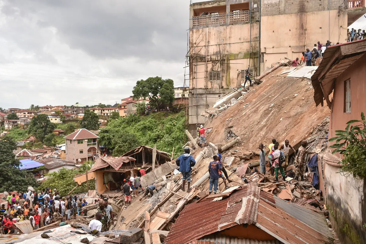 Sierra Leone un immeuble emporté par les flots