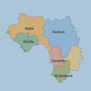 Carte géographique de Guinée