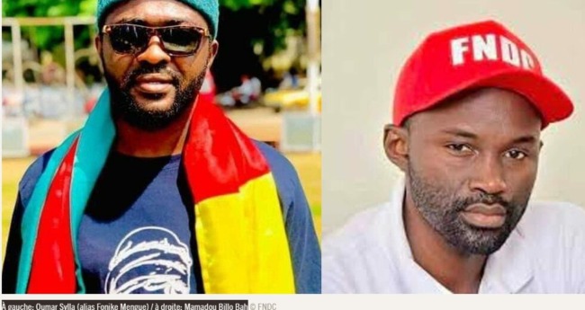À gauche Oumar Sylla (alias Fonike Mengue) à droite Mamadou Billo Bah